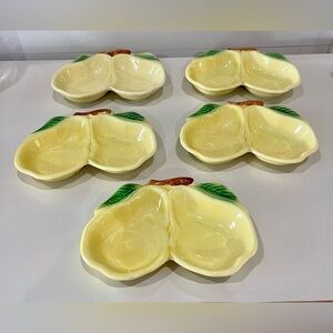 Belmar of California Pottery divided Pear serving dish a set of 5 dish vintage!